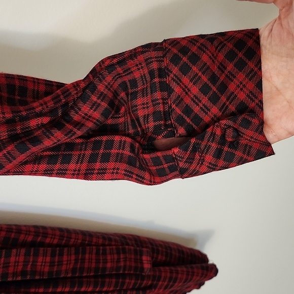 NWTs Sanctuary size 8 deep red front tie tunic dress faux wrap button sleeve - Picture 7 of 9